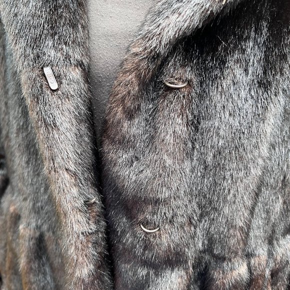 Jones New York - Womens Black Faux Fur Coat - Size M - Picture 5 of 7